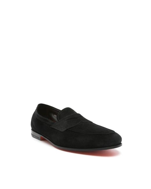 Santoni Black Loafers for men
