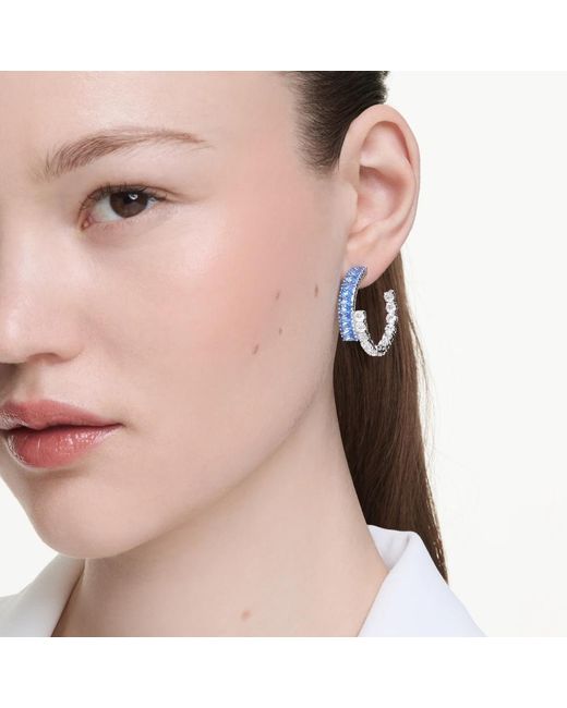 Swarovski Blue Matrix Hoop Earrings