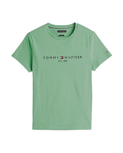 Tommy Hilfiger Herren Logo Tee Slim Fit Baumwolle in Green für Herren