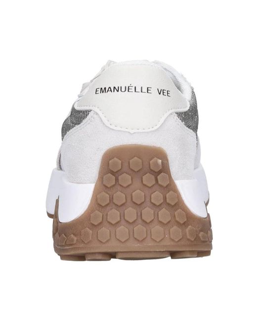 Emanuélle Vee White Sneakers silber