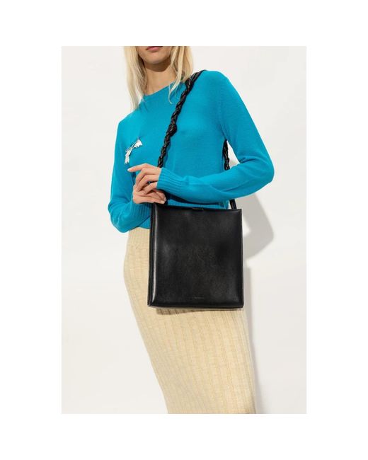 Jil Sander Black 'tangle medium' schultertasche