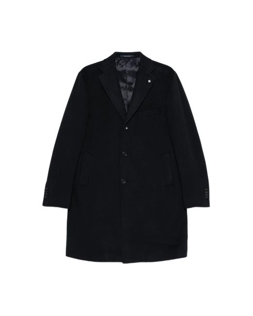 Tagliatore Black Single-Breasted Coats for men