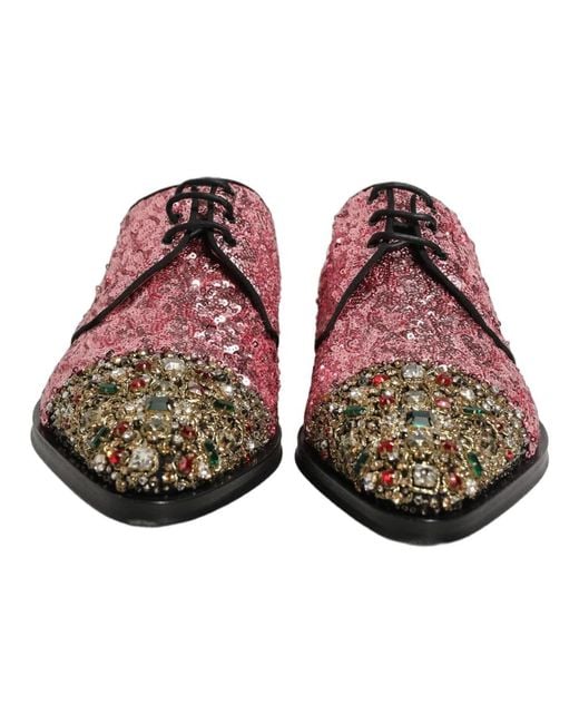 Dolce & Gabbana Red Laced Shoes for men
