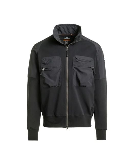 Parajumpers Jassen ,Zwart ,Katoen Zipper Sweatshirt Donald in het Black voor heren
