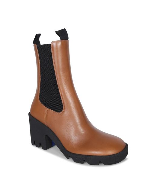 Burberry Brown Elegant Ankle Boots For