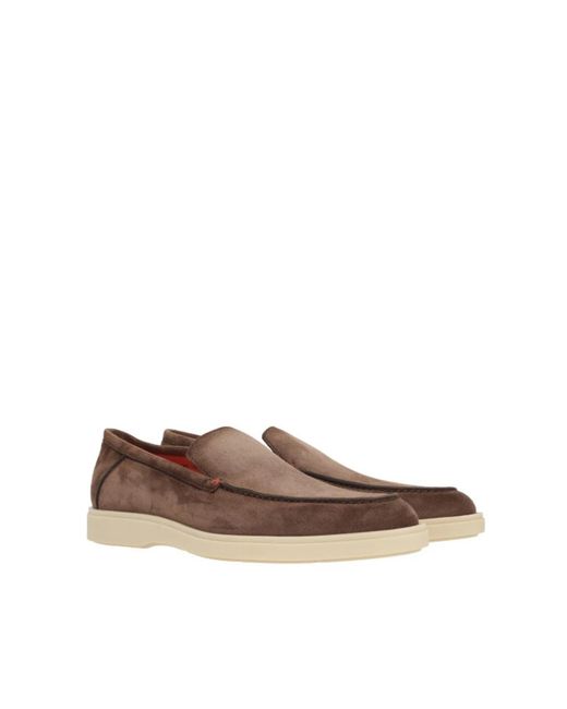 Santoni Brown Loafers for men