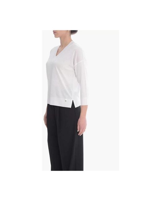 Herno White V-Neck Knitwear