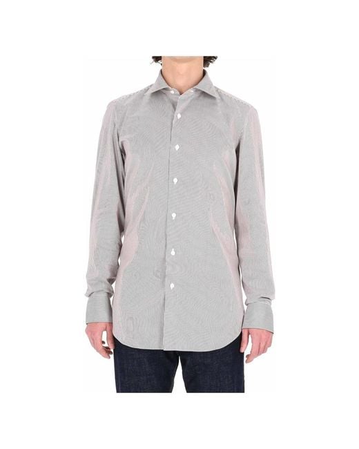Finamore 1925 Gray Casual Shirts for men