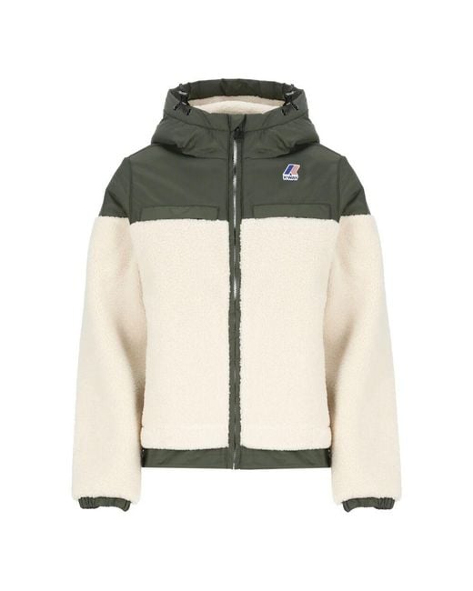 K-Way Green Grüne tech-stoffjacke mit kapuze