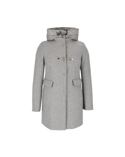Fay Toggle Coat Db Front Nylon in het Gray
