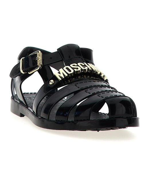 Moschino Black Flat Sandals for men