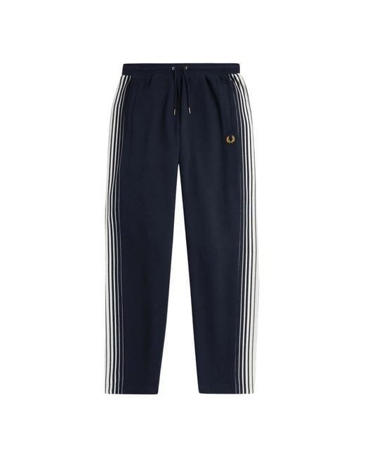 Fred Perry Blue Slim-Fit Trousers for men