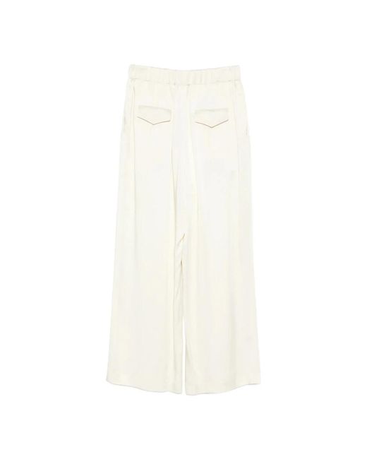 Jil Sander White Wide Trousers