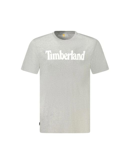 Timberland Tops ,Grijs ,Katoen Grijze Katoenen Crew Neck T-Shirt in het Gray voor heren