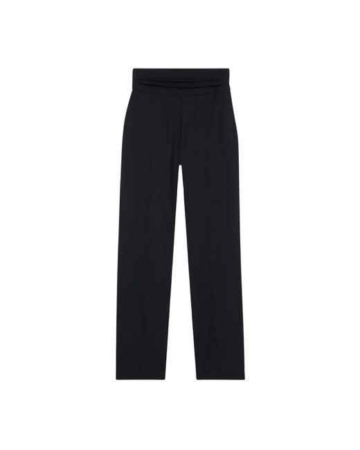 Rohe Broeken ,Zwart ,Wol Hoge Taille Cumberband Broek in het Blue