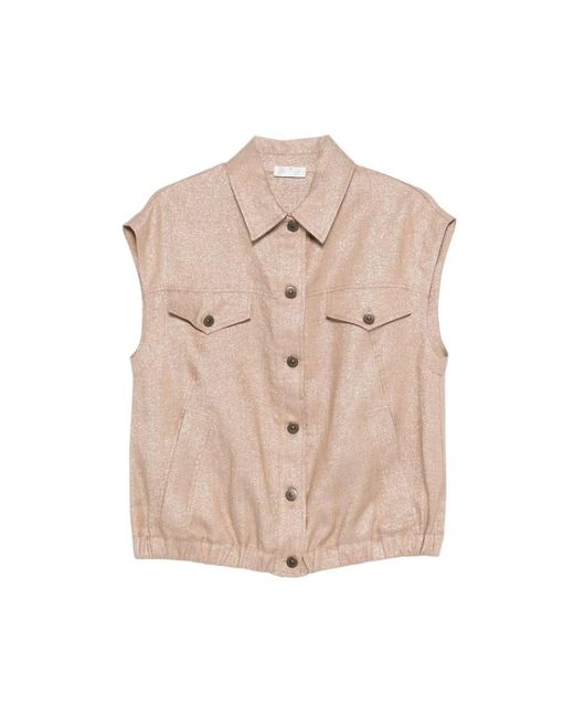Panicale Overhemden ,Gilet in het Natural