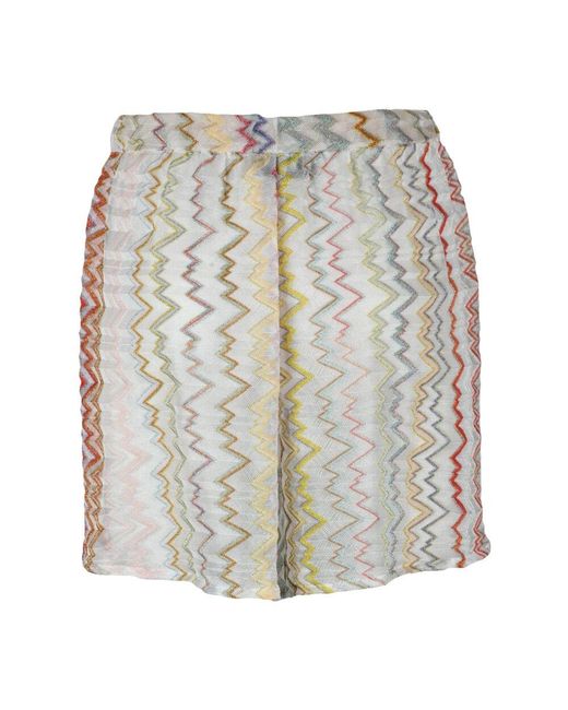 Missoni Multicolor Gemusterte Strandshorts Mit Bedeckter Taille