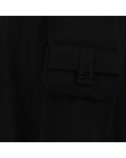 Fendi Sweatshirt mit rundhalsausschnitt und klappentasche in Black für Herren