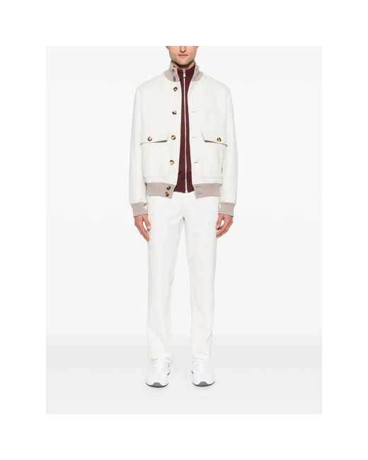 Brunello Cucinelli White Light Jackets for men