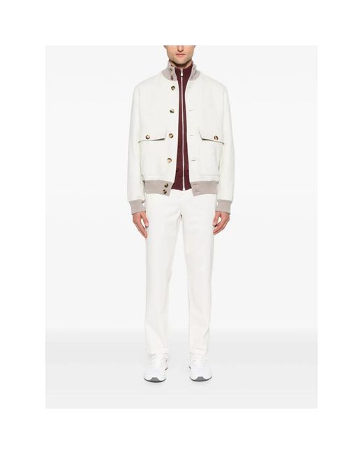Brunello Cucinelli Jassen ,Wit ,Stijlvolle Jas Cjz 81 in het White voor heren