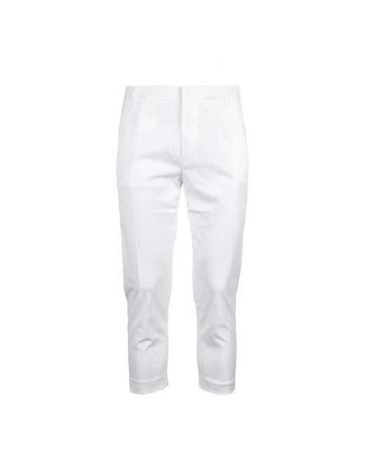 Dondup White Cropped Trousers
