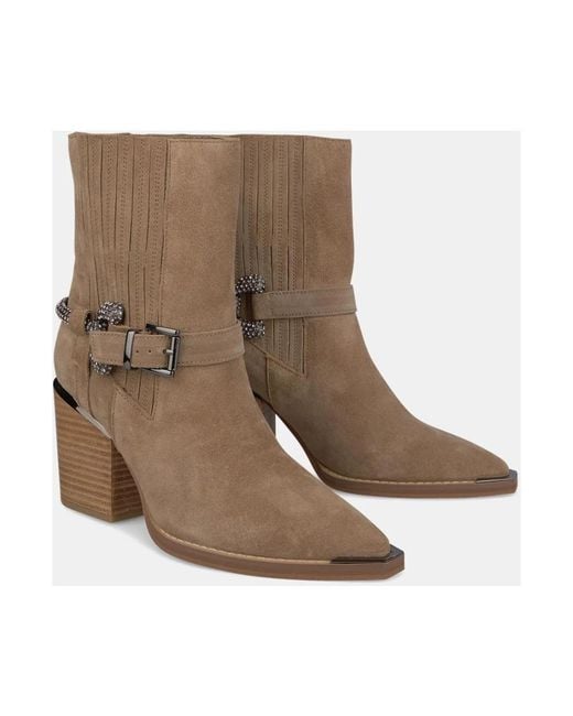 Alma En Pena. Brown Cowboy & Biker Boots