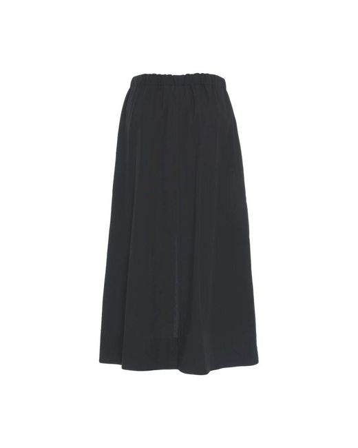 Ottod'Ame Black Schicker schwarzer midi-rock mit frontschlitz