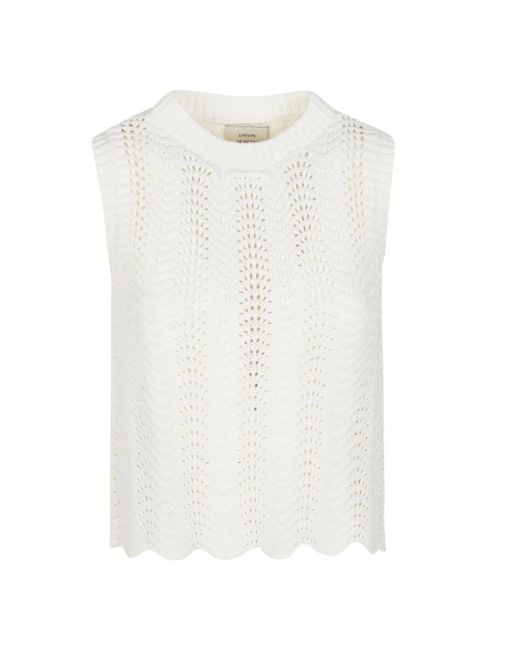 Loulou de Saison White Round-Neck Knitwear