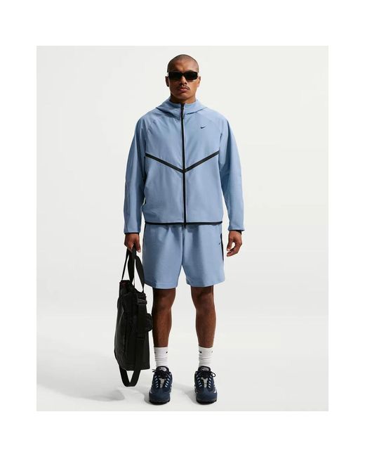 Nike Tech Shori Knit Full-Zip Windrunner Jacket in het Blue voor heren