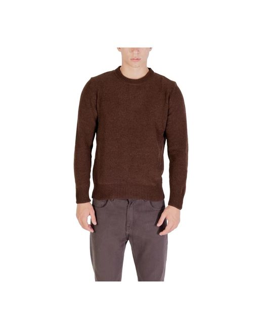 Round-Neck Knitwear Gianni Lupo pour homme en coloris Brown