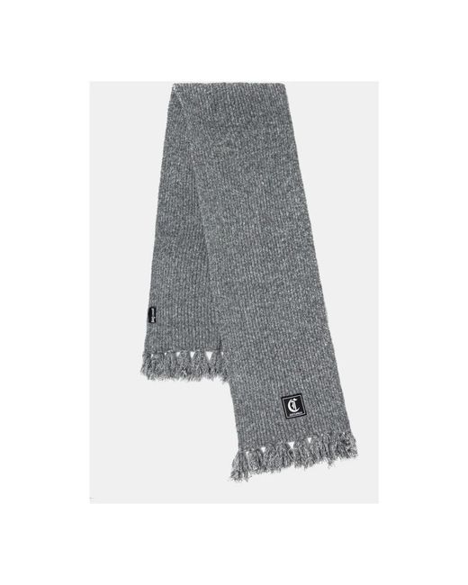 Just Cavalli Gray Logo-Patch Schal