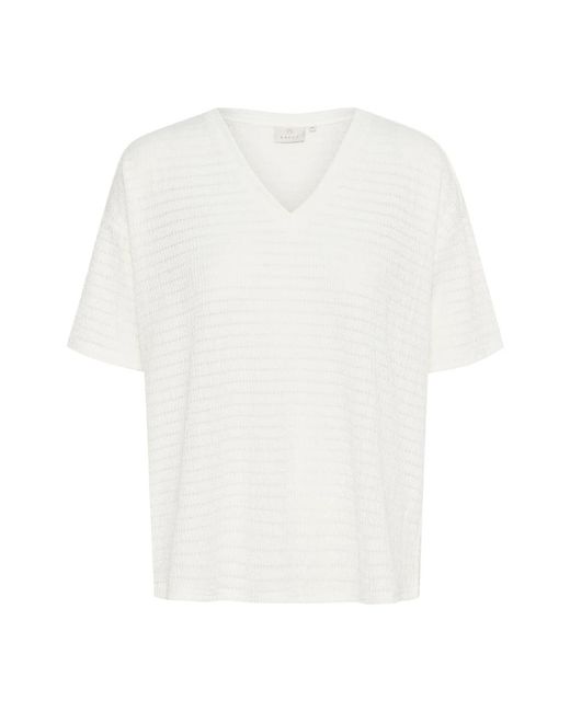 T-Shirts Kaffe de color White