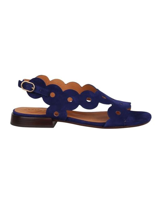 Chie Mihara Blue Flat Sandals
