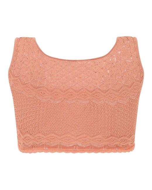 Alberta Ferretti Zacht Cropped Top Met Brede Bandjes in het Pink