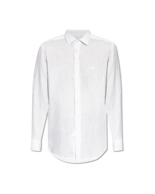 Etro Overhemden ,Wit ,Linnen Linnen Overhemd in het White voor heren