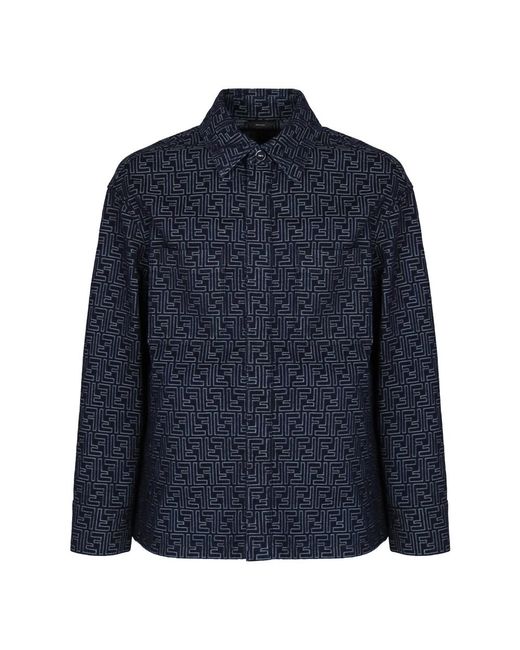 Fendi Blue Denim Jackets for men