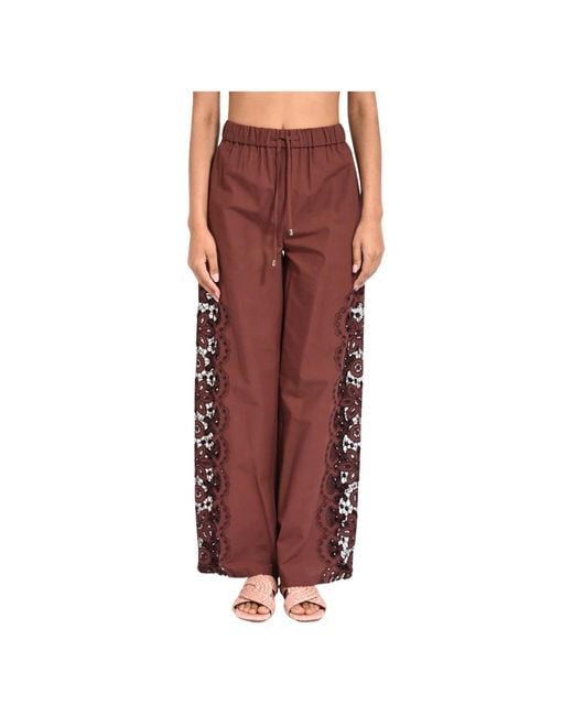 Patrizia Pepe Red Wide Trousers