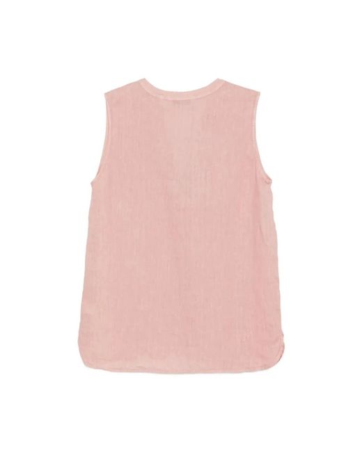 Sleeveless Tops Xacus de color Pink