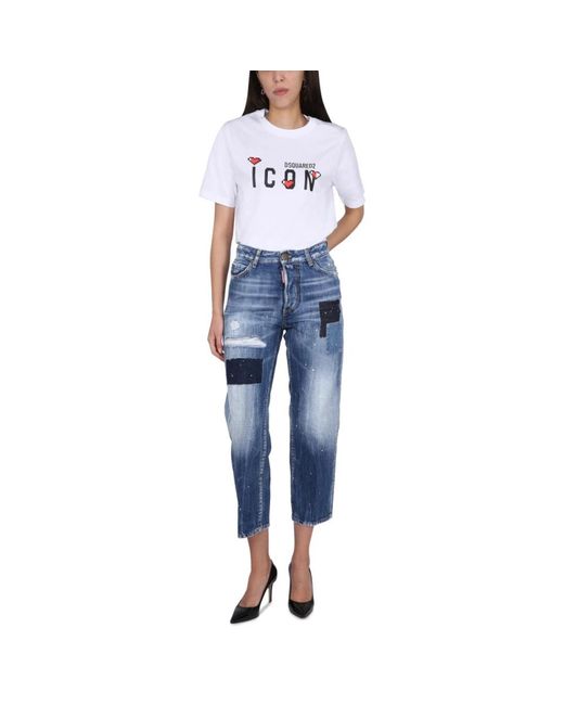Jeans > cropped jeans DSquared² en coloris Blue