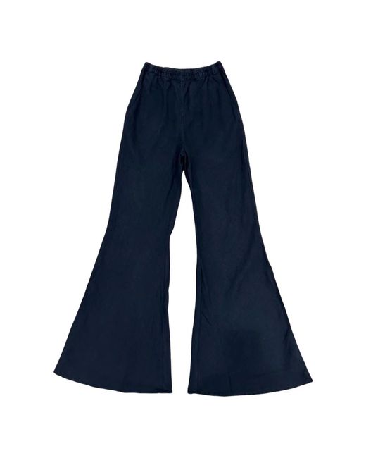 Pantalones acampanados de lino cintura alta SOSUE de color Blue