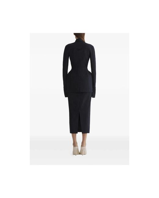 Mugler Jassen ,Zwart ,Nauwsluitende Jas Met Streep in het Black