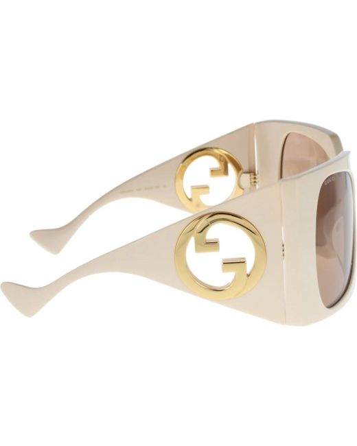 Gucci Natural Ikonoische sonnenbrille mit einheitlichen gläsern