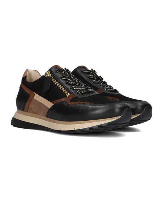 Gabor Black Braune Low-Top Sneakers