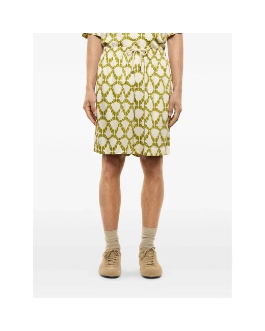 Laneus Green Casual Shorts for men