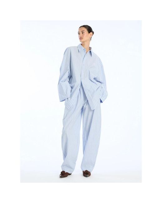 ROTATE BIRGER CHRISTENSEN Blue Wide Trousers