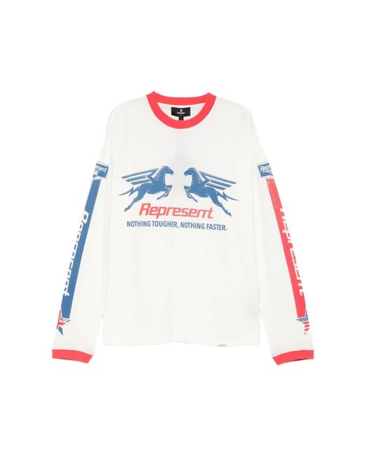 Represent White Long Sleeve Tops for men