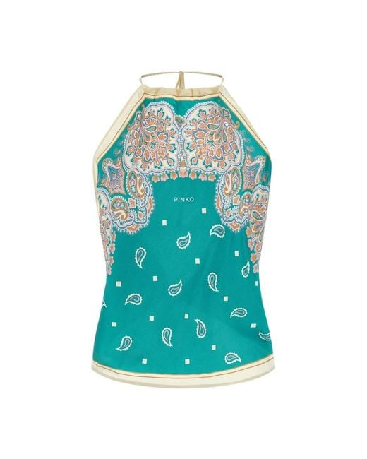 Pinko Blue Sleeveless Tops