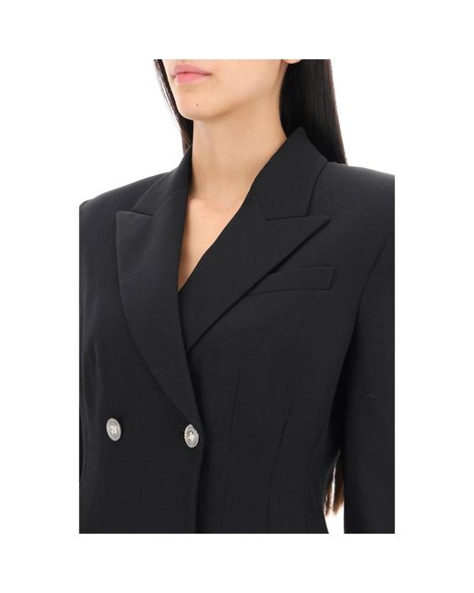 Versace Black Doppelreihiger blazer mit sanduhr-silhouette