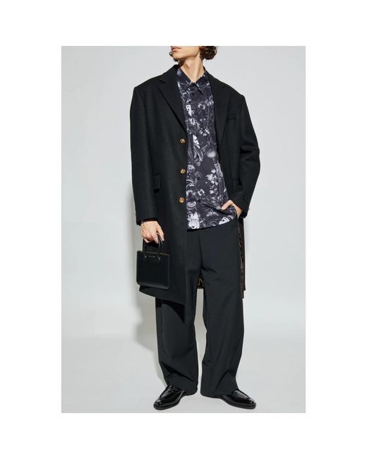 Versace Jassen ,Zwart ,Wol Single-Vent Jas in het Black voor heren