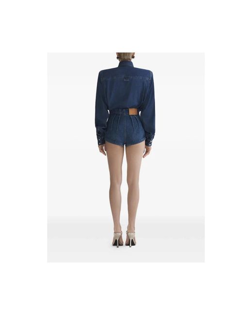 Mugler Blue Denim Shorts